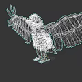 Mechanical Flying Animal Vulture Bird with Red Eyes Metallic Body and Detailed Wings