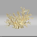 Shiny Golden Coral Like Artificial Plant Decorative Branch Structure Ornament