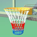 Outdoor Basketball Hoop Sports Equipment With Transparent Backboard Blue Pole Yellow Rim And Net