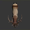 Realistic 3D Deer Model In Standing Pose With Large Antlers And Brown Coat