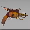 Steampunk Pistol With Vintage Mechanical Design Brass Copper Accents And Intricate Gears