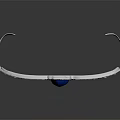 Silver Phoenix Tiara with Large Central Blue Gemstone Small Blue Stones Sparkling Diamonds and Crystals