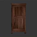 Traditional Solid Wood Cabinet With Carved Double Doors And Decorative Feet