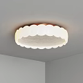 Modern Circular White Ceiling Light With Petal Shaped Edge And Soft Glow 3d model