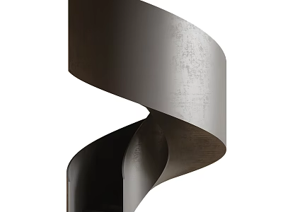 Modern Spiral Design Dark Gray Floor Lamp With Distressed Texture For Home Interior 3d model
