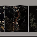 Traditional Chinese Decorative Screen With Birds Flowers Bamboo And Floral Patterns