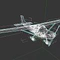 Blue And White Small Airplane With Single Engine Wings And Propeller 3d model