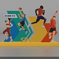 National Fitness Campaign Promotion With Sport Figures In Various Sports Activities And SPORT Text