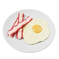 Modern Food Fried Eggs Cartoon Food 3d model