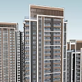 Modern High Rise Residential Buildings With Glass Facade And Urban Architecture Design