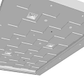 Modern White Ceiling Design with Square Grid Recessed Lights and Air Vents