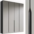 Sleek Modern Wardrobe Design With Flat Panel Doors And Black Accents