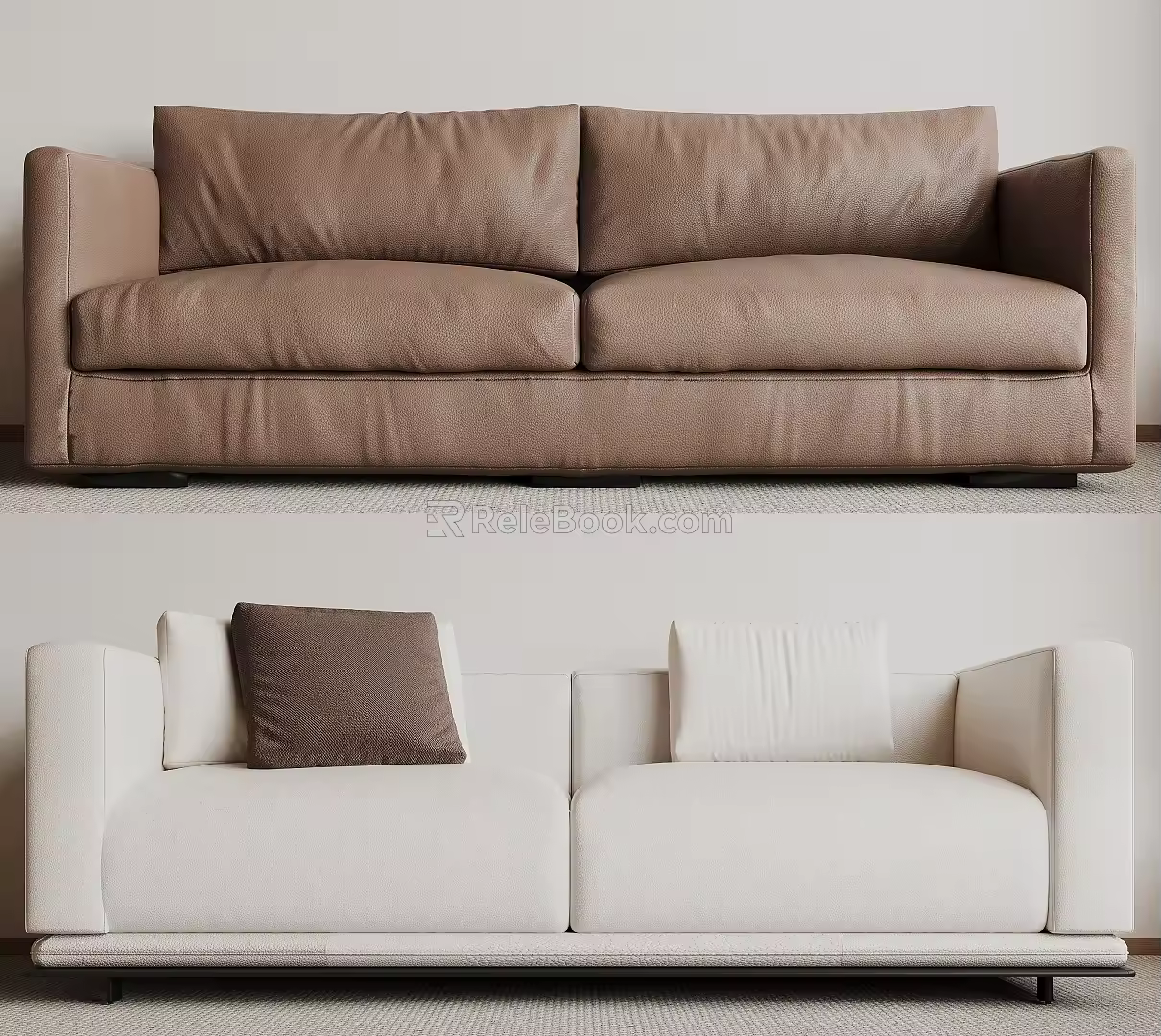 Modern double sofa 3d model