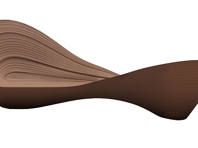 Unique Modern Curved Wooden Outdoor Chair With Smooth Wave Design 3d model