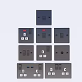 Modern Switch Panels With Various Styles Color Options And Socket Combinations 3d model