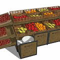 Wooden Fruit Display Shelves with Multi tier Storage Baskets and Sturdy Design