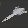White Sleek Aerodynamic Spacecraft Design For Future Cosmic Exploration Missions 3d model