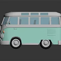 Modern bus minibus minivan driverless bus school bus 3d model