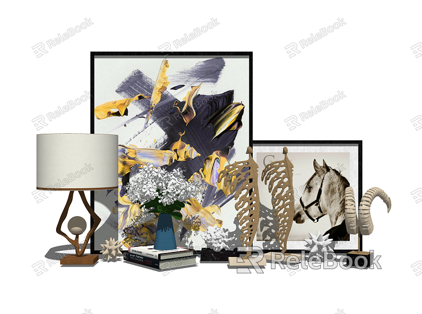 Modern Ornaments Combination Table Lamp Vase Flower Hanging Painting Jewelry Ornaments Combination model