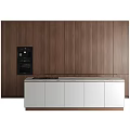 Modern Kitchen Interior With Marble Countertop White Wooden Cabinets Appliances Sink And Faucet