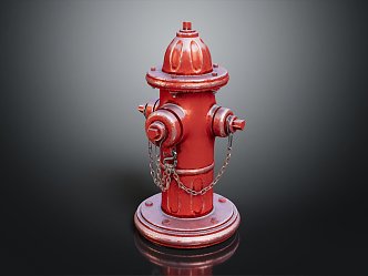 Modern fire faucet pipe water pipe valve 3d model