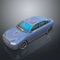 Blue Sedan 3D Model With Worn Out Exterior And Reflection On Surface 3d model