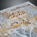 Reconstructed Ancient Architecture Ruins Model With Arches Courtyards And Remaining Walls