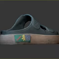 Comfortable Home Slippers Green Upper With Light Brown Sole Balance Label Soft Fabric Lining For Daily Wear