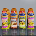 ARIS Brand Beverage Bottles With Various Flavors Displayed On Gray Background