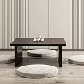 Modern Tea Table and Chair Tea Table and Chair Combination 3d model