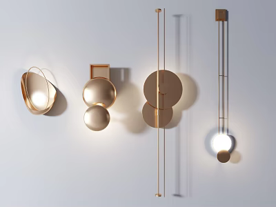 Modern Wall Lamps With Circular And Oval Shapes And Metal Design For Home Lighting 3d model