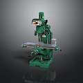 Green Vertical Milling Machine With Worktable Control Panel And Column For Industrial Processing