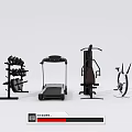 Sports Equipment For Home Gym With Dumbbell Rack Treadmill Multi functional Trainer And Exercise Bike