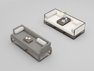 New Chinese-style Lohan Bed Lohan Bed Sofa 3d model