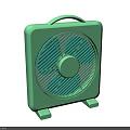 Green Square Portable Air Cooler Fan With Handle Sturdy Base And Cooling Blades