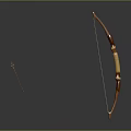 Traditional Wooden Bow And Arrow Display As Classic Hunting Weapon On Dark Background