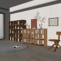 Bookcase Bookshelf Ornaments Book Decorative Cabinet 3d model