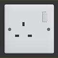 White Modern Wall Mounted Home Light Switch Panel With Electrical Socket Outlets