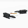 Detailed Black Mechanical Weapon Models With Intricate Structure And Two Pieces 3d model
