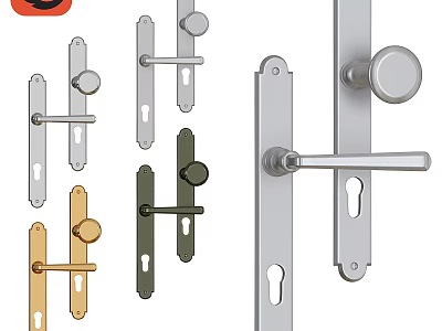 Various Modern Door Handles In Different Colors And Styles For Home Hardware 3d model