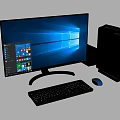 Modern computer monitor computer host keyboard sound 3d model