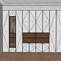 Modern Wall Mounted Storage Cabinet With White Wall And Wooden Panel Design