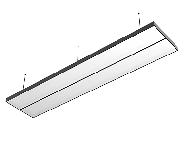 Modern Linear Pendant Light With Sleek Black Metal Frame And White Shade For Kitchen Island 3d model