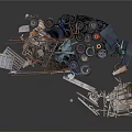 Scrapyard Waste Pile With Abandoned Tires Wooden Planks Metal Frames Vehicle Wheels And Plastic Sheets