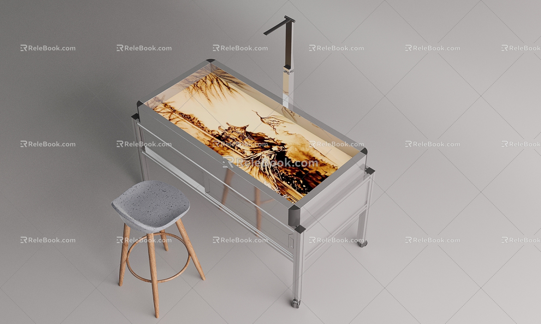 Sand Painting Table and Chair Sand Painting Sand Painting Teacher's Table Sand Painting Interactive Screen Sand Painting Teaching Table Sand Painting Multimedia Table Multi-function Table Table and Chair 3d model