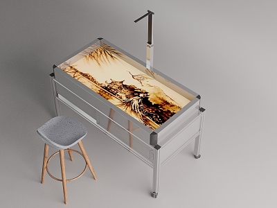 Sand Painting Table and Chair Sand Painting Sand Painting Teacher's Table Sand Painting Interactive Screen Sand Painting Teaching Table Sand Painting Multimedia Table Multi-function Table and Chair 3d model