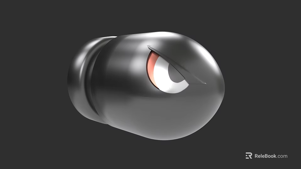 Fun Black Spherical Electric Toy With Red And White Eye Design 3d model 