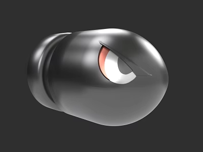 Fun Black Spherical Electric Toy With Red And White Eye Design 3d model