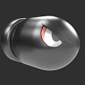 Fun Black Spherical Electric Toy With Red And White Eye Design