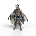 Mythical Werewolf Man in Tattered Robe With Blue Sash Standing Pose